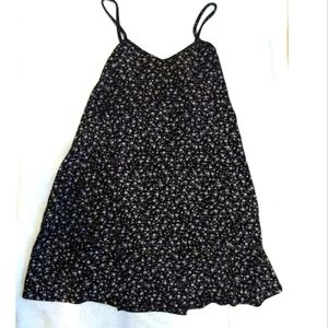 Pins and Needles Black Baby Doll Dress with Floral Print